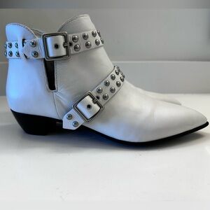 Marc Jacobs White Studded Ankle Boots